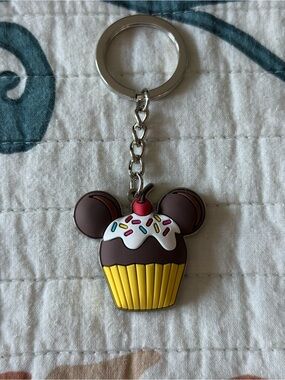 Disney Mickey Yellow Cupcake Keychain- NWOT